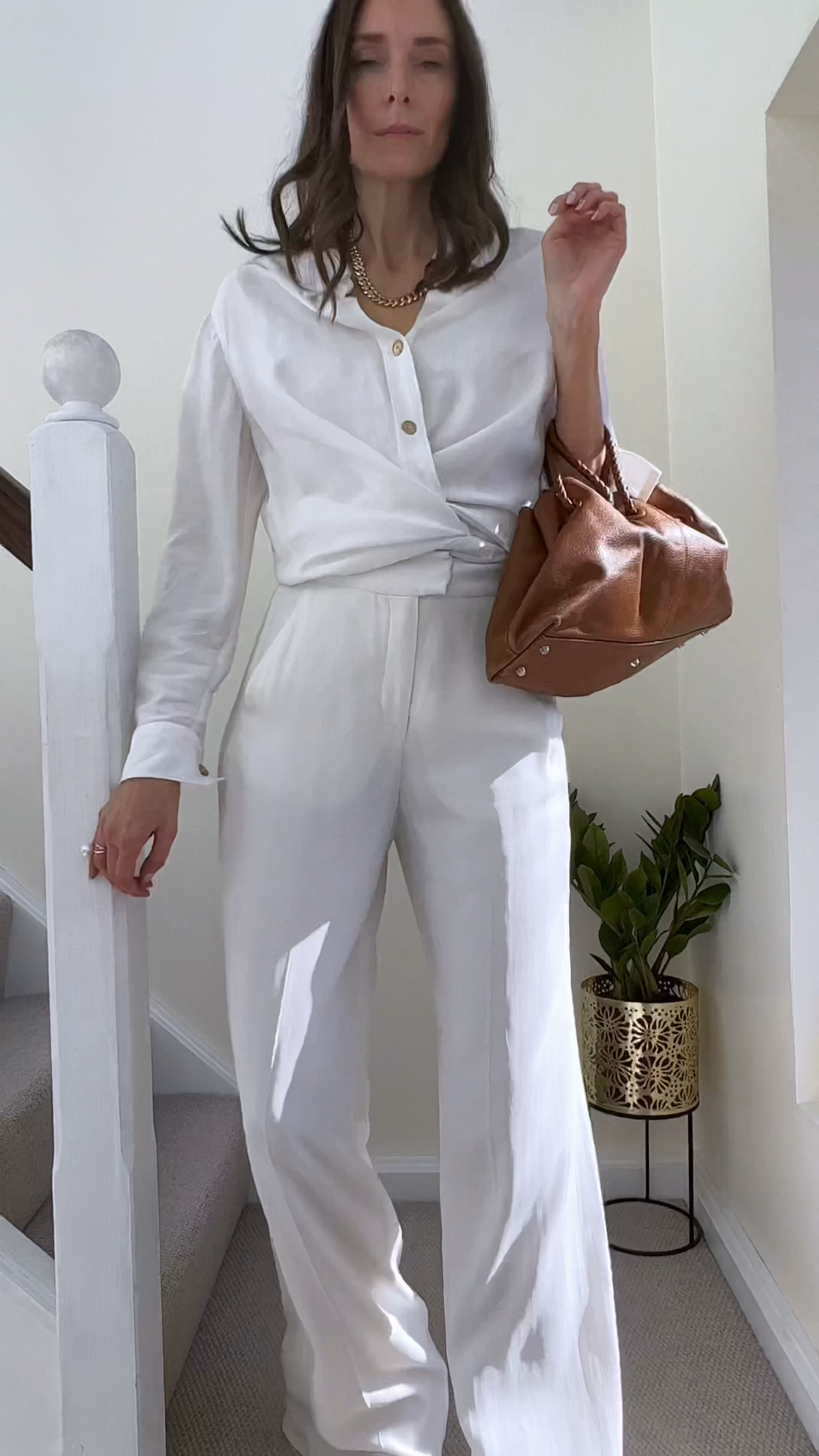 The perfect white trousers (I’ve had these a year and they’re still available). They look great in an all white look, paired with tan accessories. A chunky gold chain finishes the look ✨

#LTKSeasonal