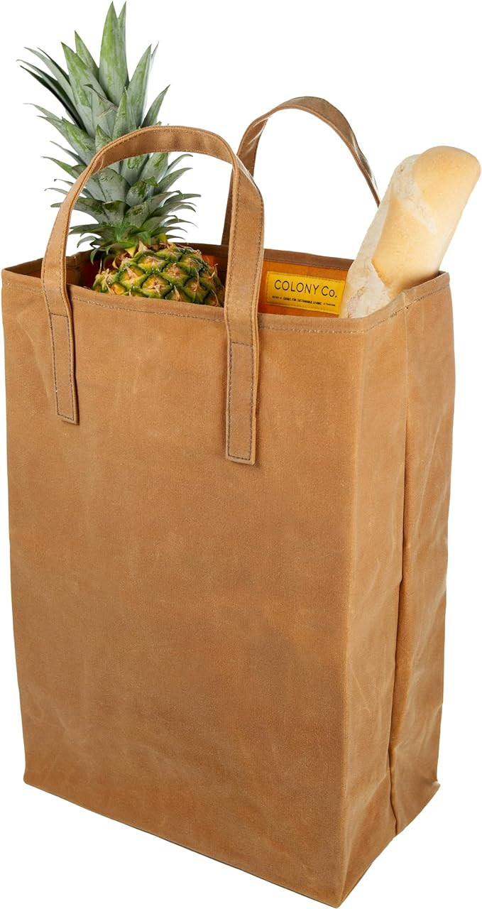 World's Strongest Grocery Bag, Handmade with Certified Organic Cotton and Hand Waxed Beeswax, Fol... | Amazon (US)