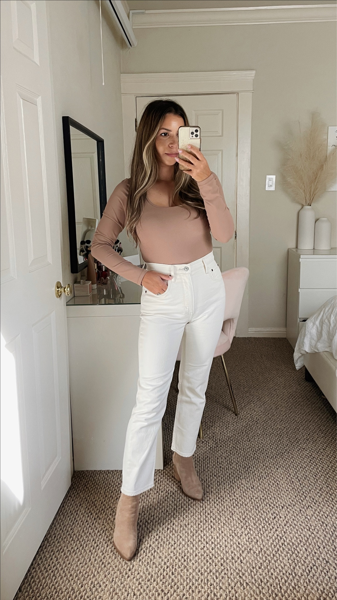 Abercrombie 25% off
Cream white jeans- 25s
Bodysuit- s

Fall outfits, fall style, straight leg jeans, petite, booties, casual outfit

#LTKSeasonal #LTKsalealert #LTKSale