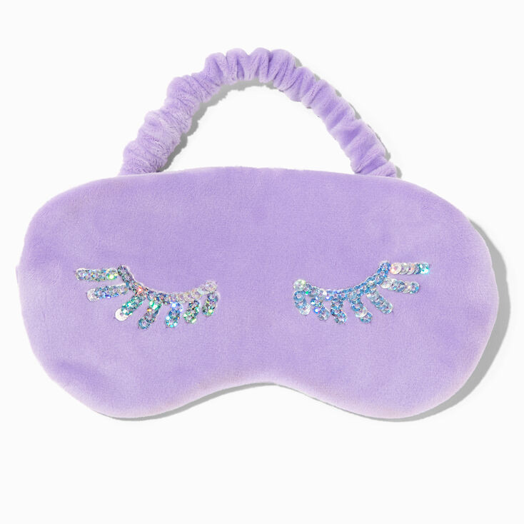 Silver Sequin Eyelash Purple Sleeping Mask | Claire's (US)