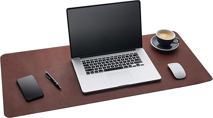 Gallaway Leather Desk Mat Mouse Pad - PU Leather Computer Desk Mat, Large 36" x 17" Dark Brown, L... | Amazon (US)