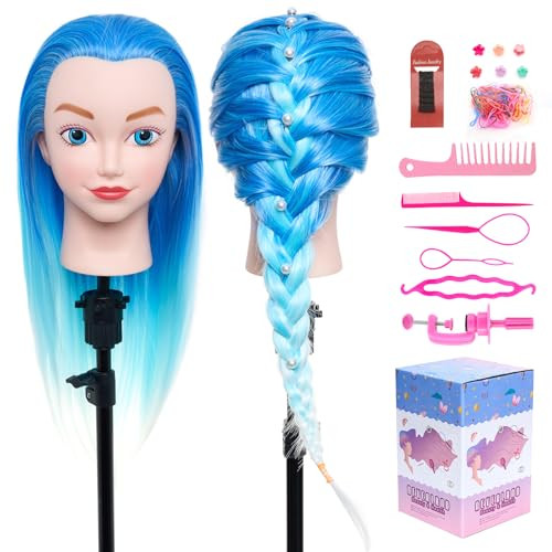 Neverland Beauty Mannequin Head with Hair, 20 Inch Cosmetology Manikin Barbie Head Styling Doll for Practice Braiding, Doll Head for Hair Styling Braiding Hairdressing for Girls | Amazon (US)