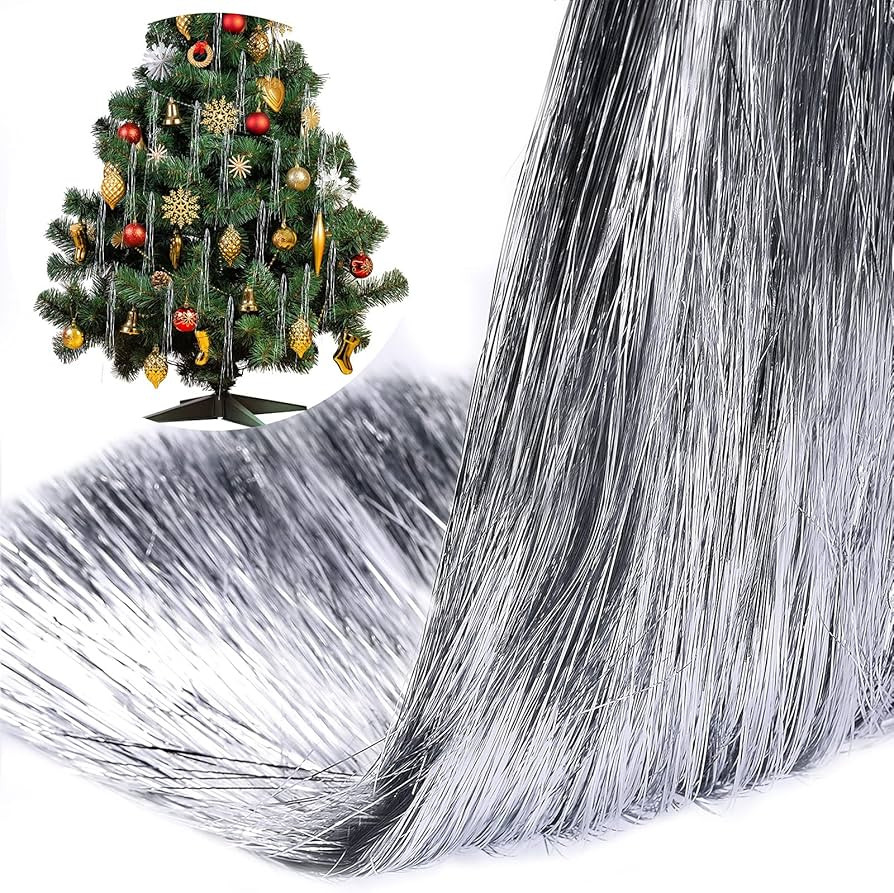 14000 Piece Christmas Icicle Tinsel Foil Fringes Tinsel Birthday Tinsel Curtain Strand Icicle Tin... | Amazon (US)