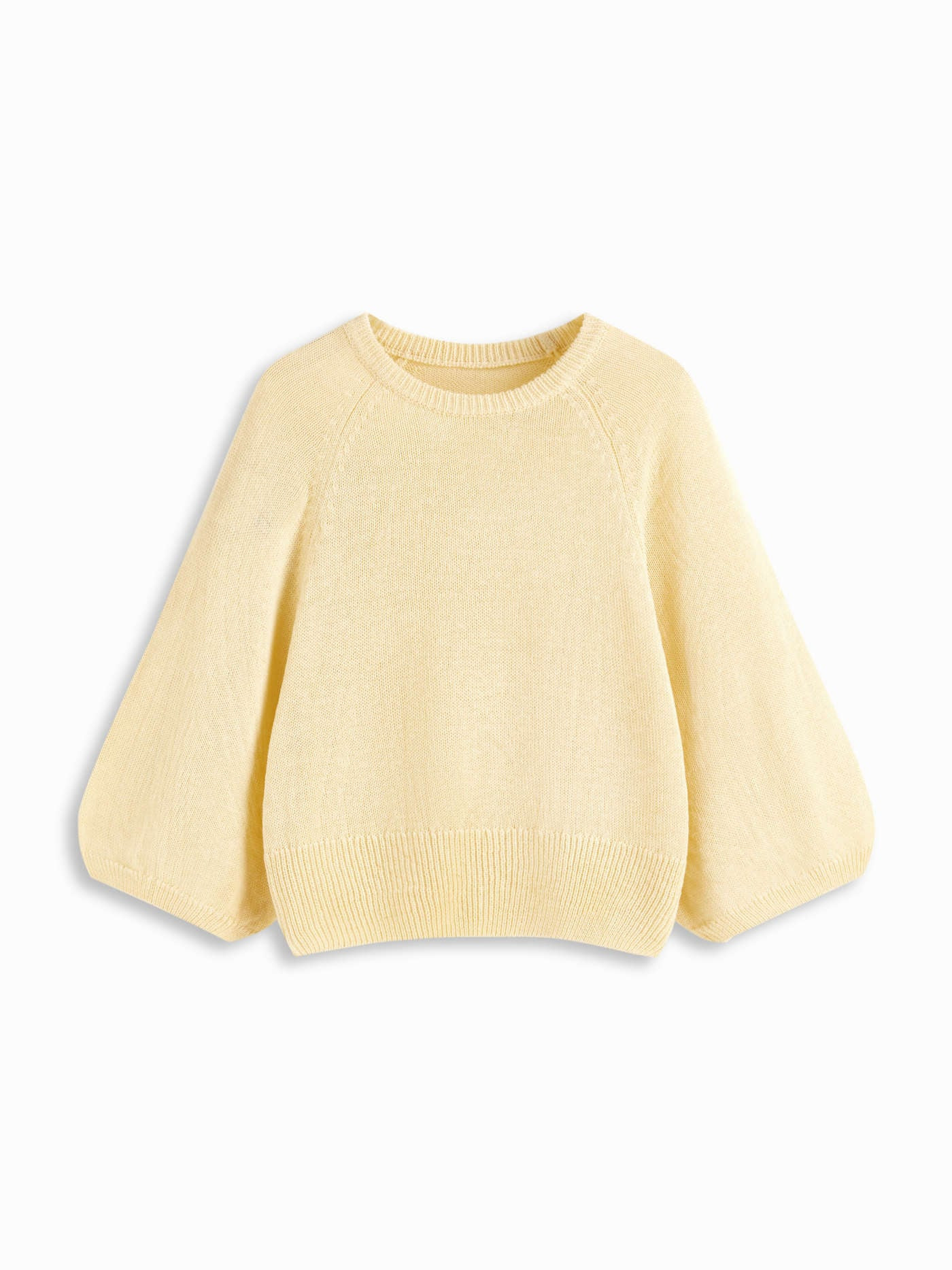 Knit Round Neck Lantern Sleeve Oversized Sweater | Cider