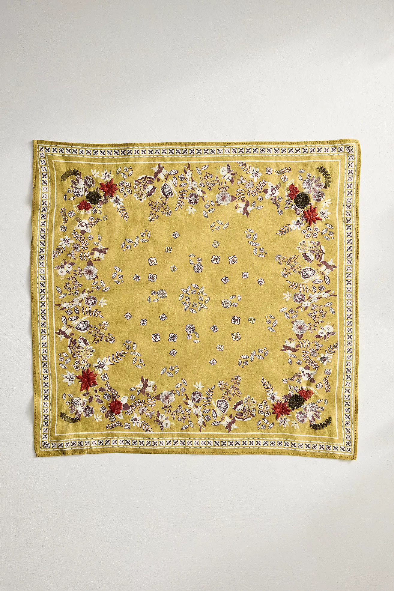 Embroidered Fall Floral Bandana | Anthropologie (US)