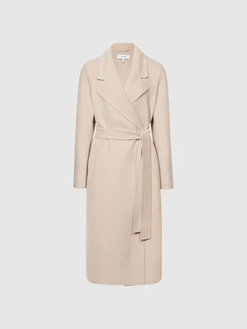 Belted Blindseam Wool Longline Coat | Reiss (UK)