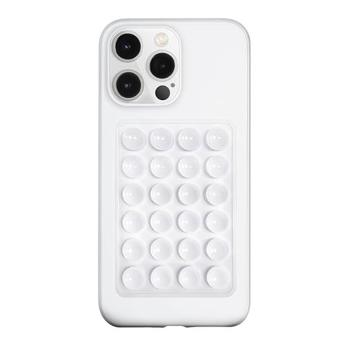 LvShuLiangPin Anteel Silicone Suction Phone Case Mount, Silicon Adhesive Phone Accessory for Smartphones, Hands-Free Mirror Shower Phone Holder for Selfies, Tiktok Videos (White) | Amazon (US)