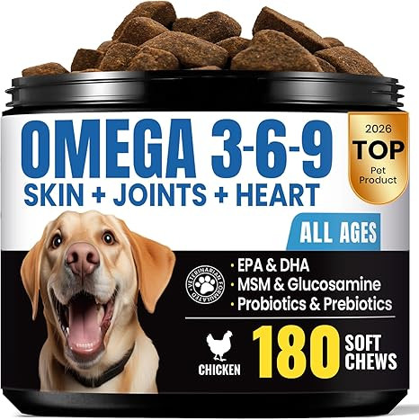 Omega 3 for Dogs – Salmon Oil for Dogs Skin & Coat Health, Fish Oil Supplement for Dog Shedding... | Amazon (US)