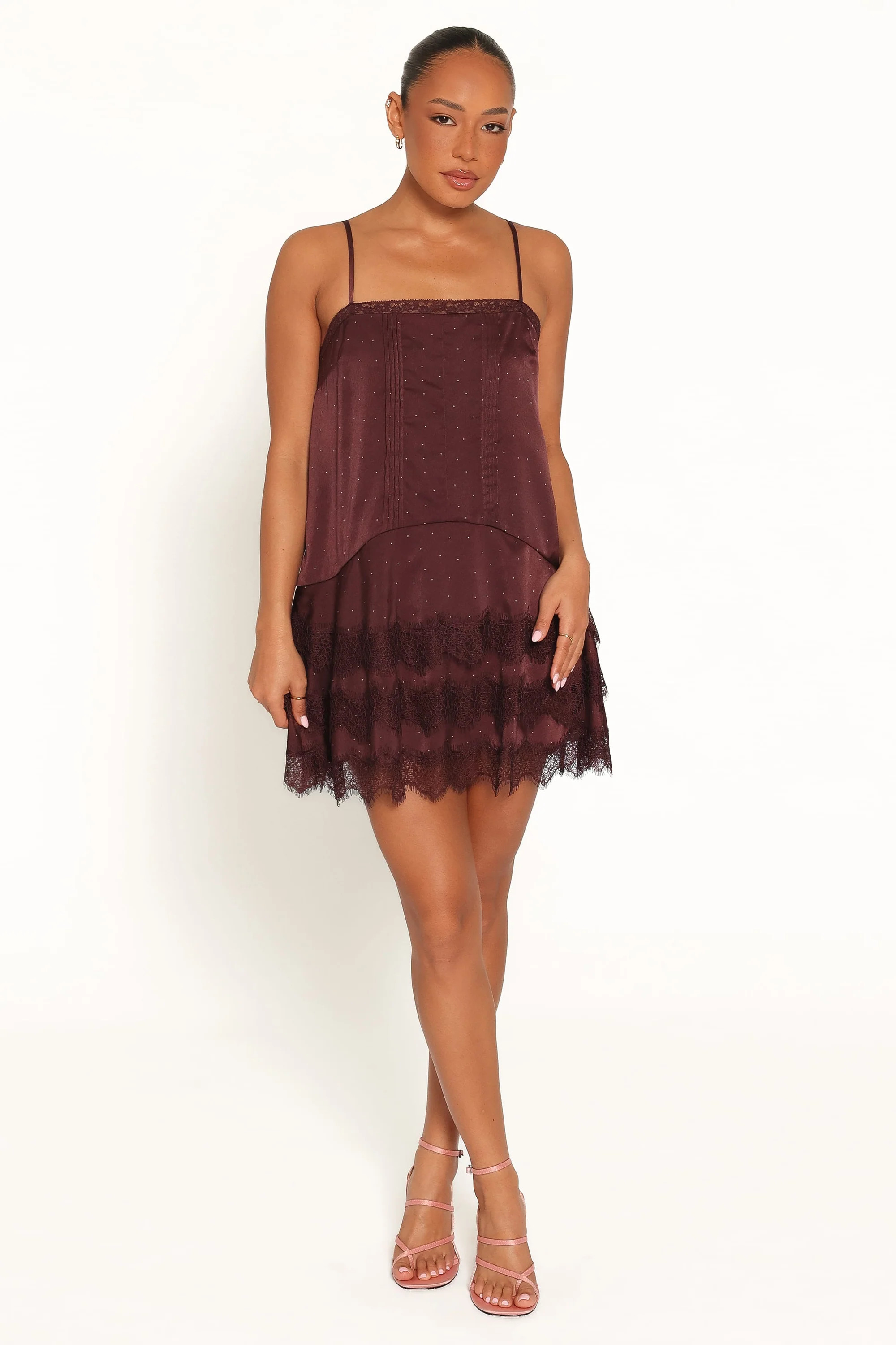 Brinley Mini Dress - Brown Polka Dot | Petal & Pup (US)