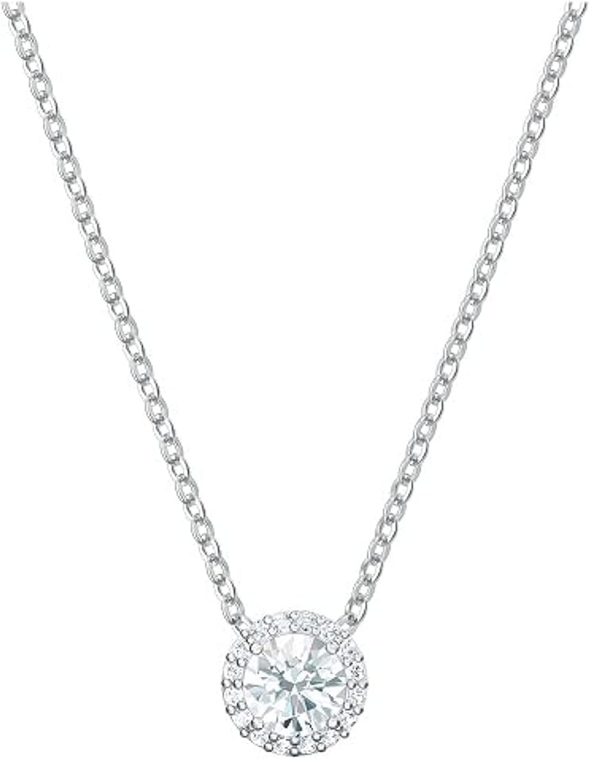 Swarovski Angelic Pendant with Circular Clear Crystal and Clear Crystal Pavé on a Rhodium Plated... | Amazon (US)