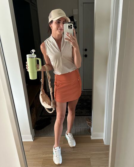 Tonight’s golf outfit ⛳️ 
Tank: tts (S)
Skort: sized down (XS)
Golf sneakers: sized up 

#LTKFitness #LTKFind #LTKstyletip
