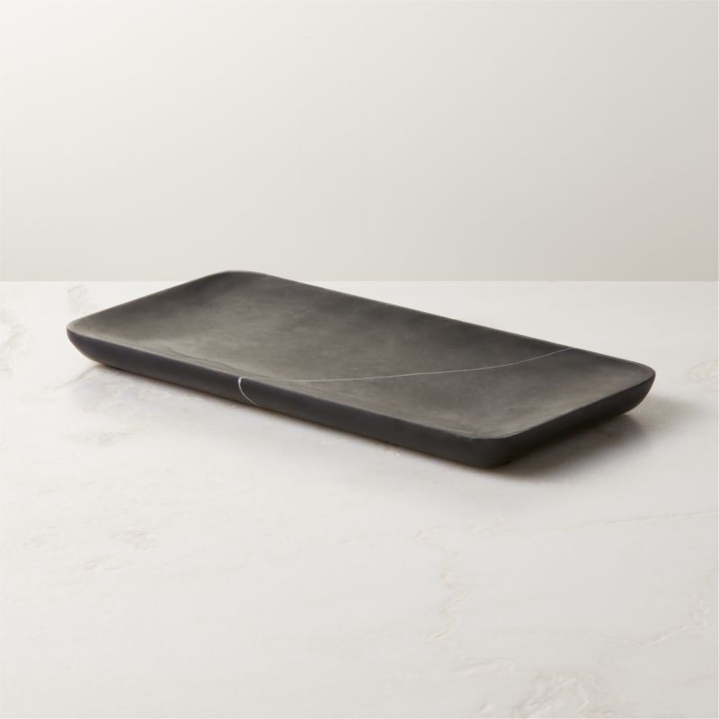 Nexus Black Marble Modern Vanity Tray + Reviews | CB2 | CB2