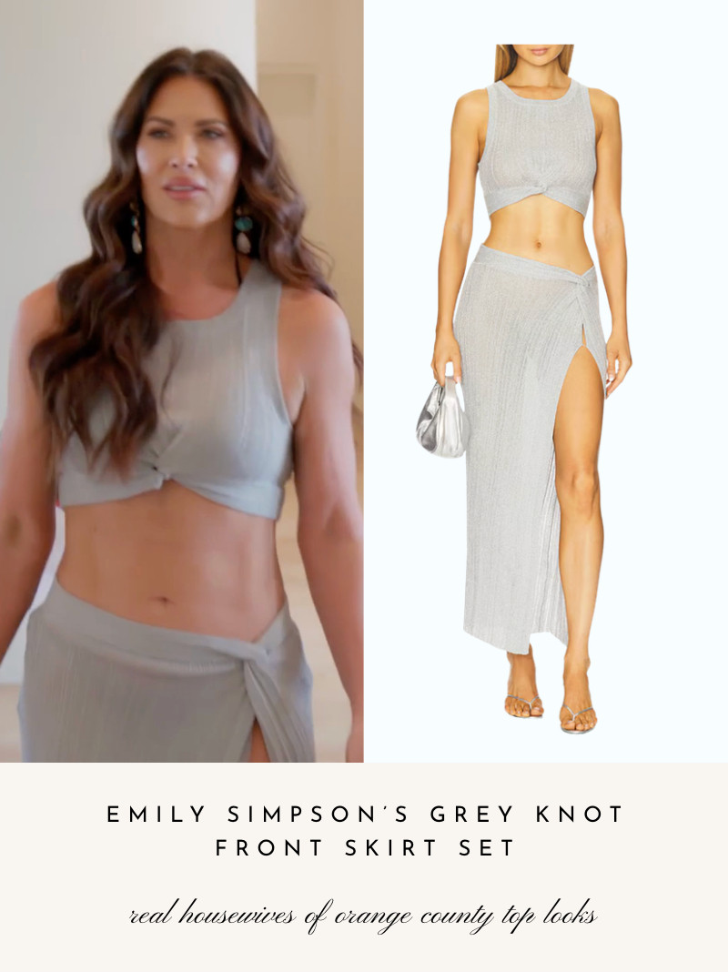 Emily Simpson's Grey Knot Front Skirt Set 

 