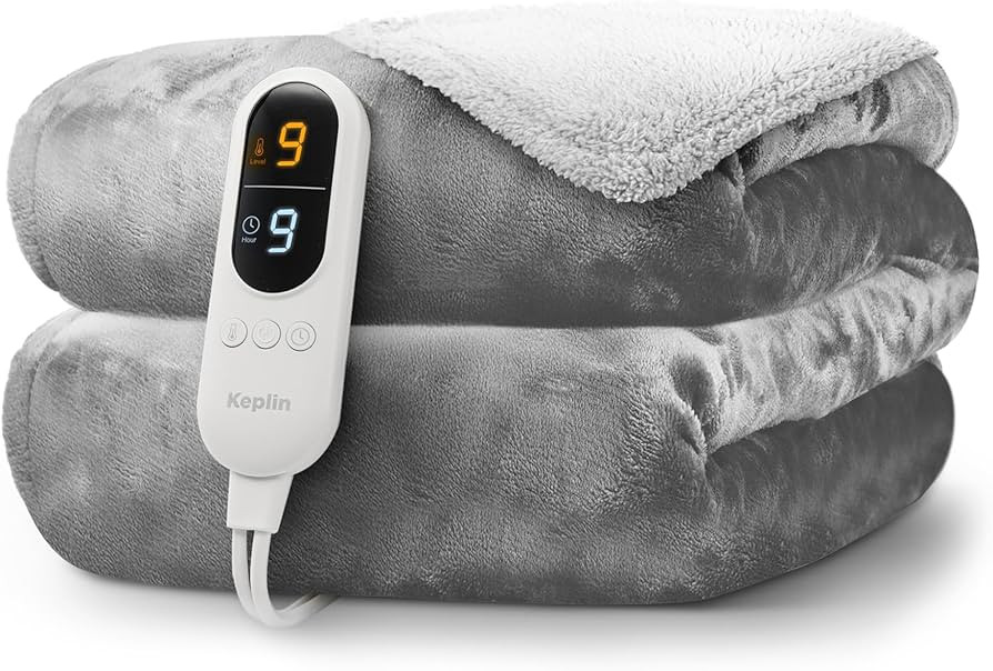 KEPLIN Large Electric Heated Throw Blanket - Electric Heated Blanket Throw for Bedspread 9 Heat S... | Amazon (UK)