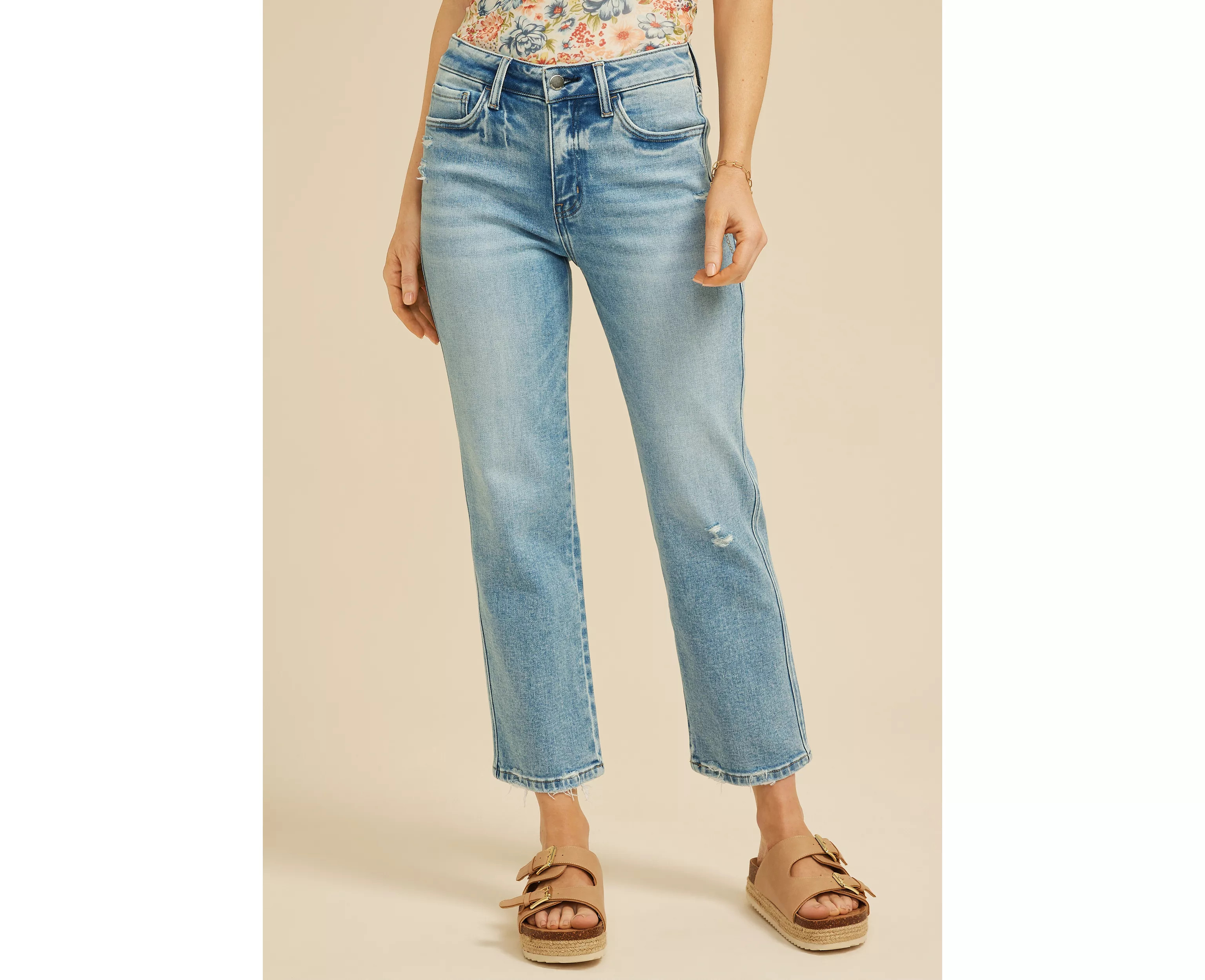 Flying Monkey\u2122 High Rise Ripped Hem Ankle Straight Jean | maurices | Maurices