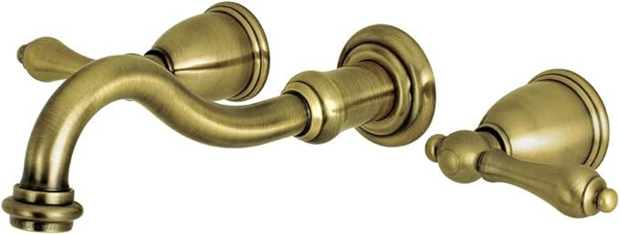 Kingston Brass KS3123AL 8-Inch Center Wall Mount Bathroom Faucet, Antique Brass | Amazon (US)