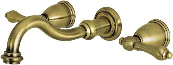 Kingston Brass KS3123AL 8-Inch Center Wall Mount Bathroom Faucet, Antique Brass | Amazon (US)