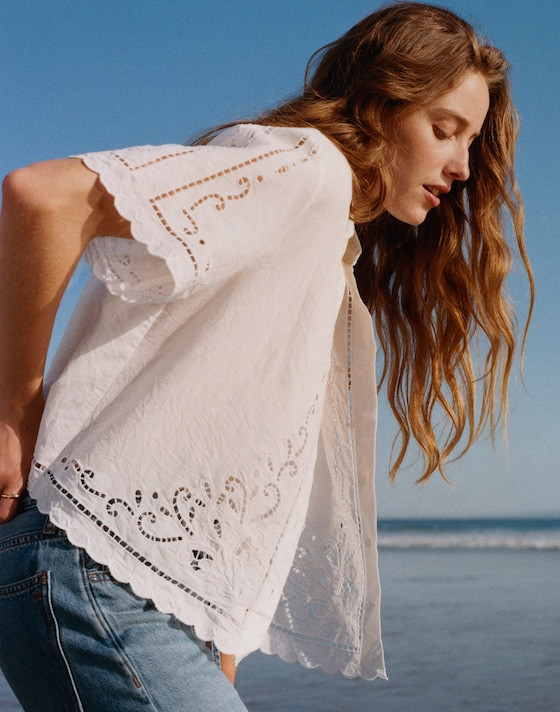 Eyelet Boxy Shirt | Madewell