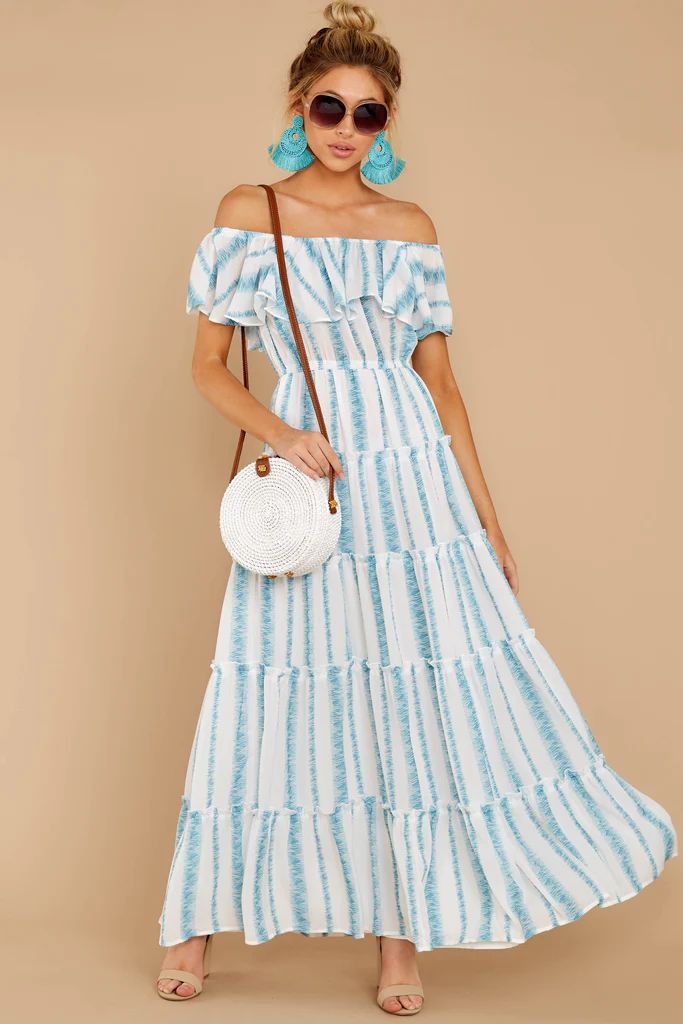 In Focus Light Blue Off The Shoulder Maxi Dress | Red Dress 