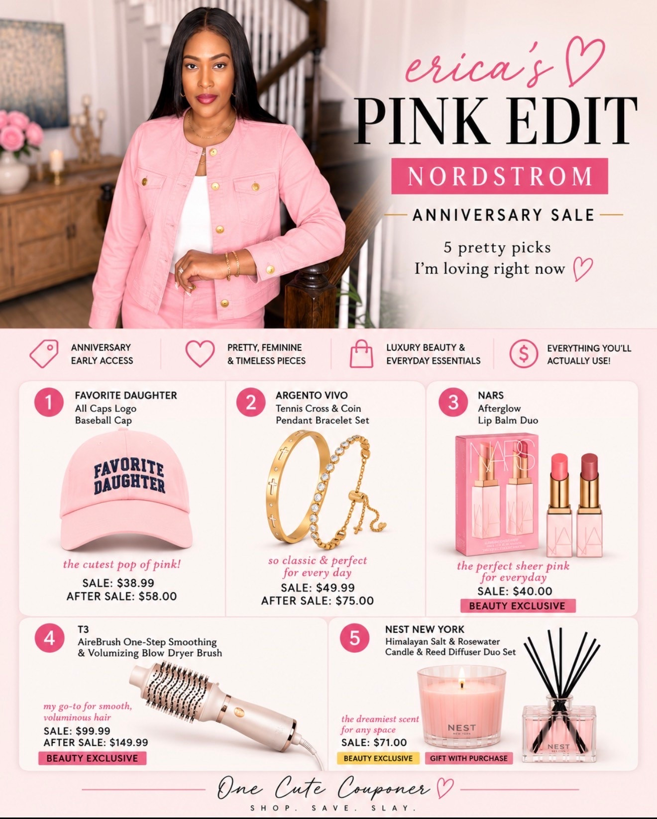 The Nordstrom anniversary sale is finally here! Here are some of my favorite finds in pink. ￼💕￼#nsale