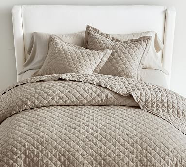 Belgian Flax Linen Diamond Quilt | Pottery Barn (US)