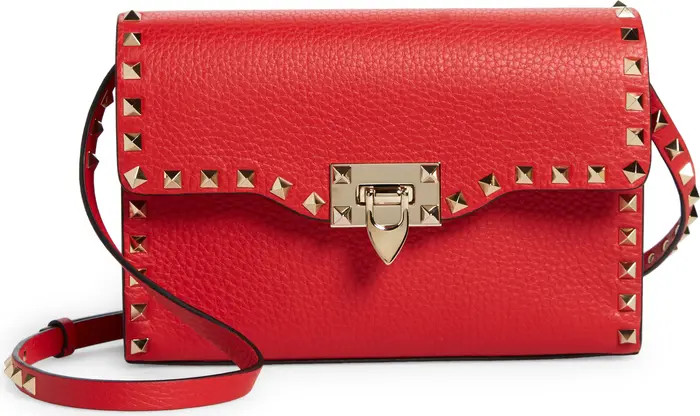 Medium Rockstud Leather Shoulder Bag | Nordstrom