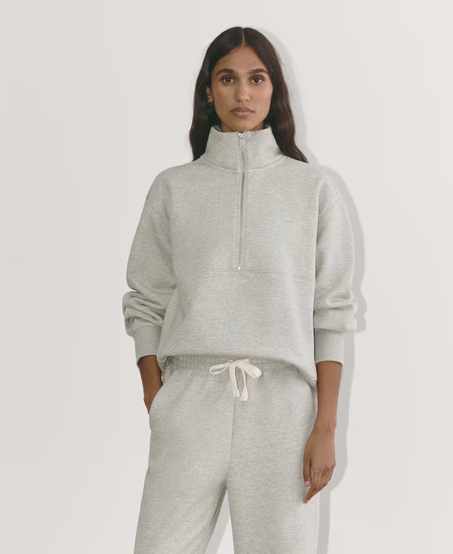 Women's Laid-Back Half-Zip Sweatshirt by Everlane in Heathered Grey, Size XXS | Everlane