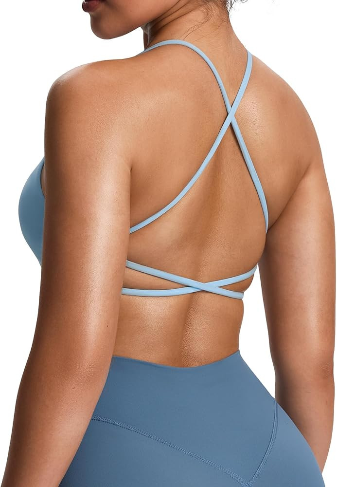 Aoxjox Women's Workout Sports Bras Fitness Trinity Ivy Low Impact Bra Yoga Crop Tank | Amazon (US)