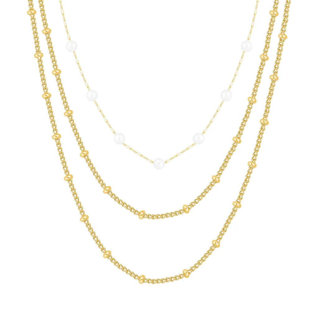 Blythe Layered Pearl Necklace | Bohomoon UK