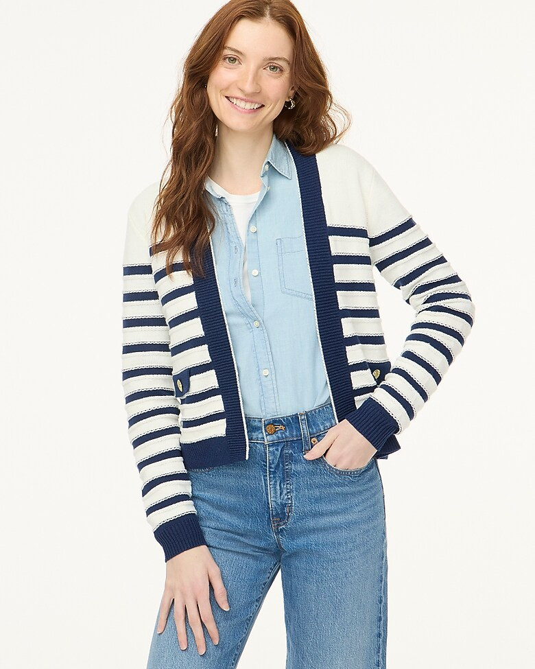 Striped open cardigan sweater | J.Crew Factory