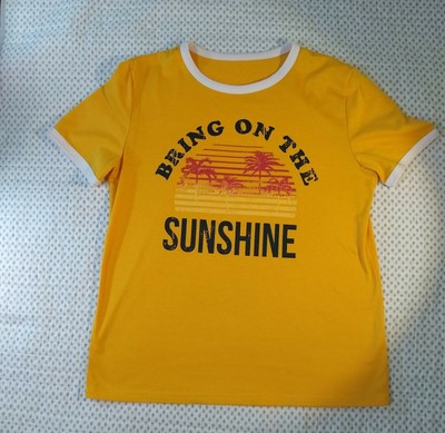 Women's Bring On The Sunshine Yellow Graphic T-Shirt Small | eBay US
