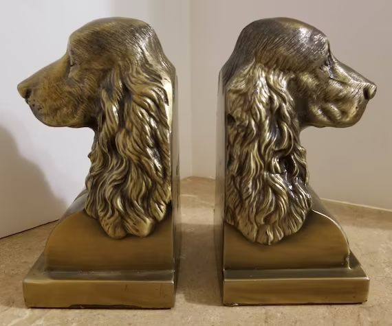 Vintage Pair Brass Cocker Spaniel Dog Bookends Philadelphia | Etsy | Etsy (US)