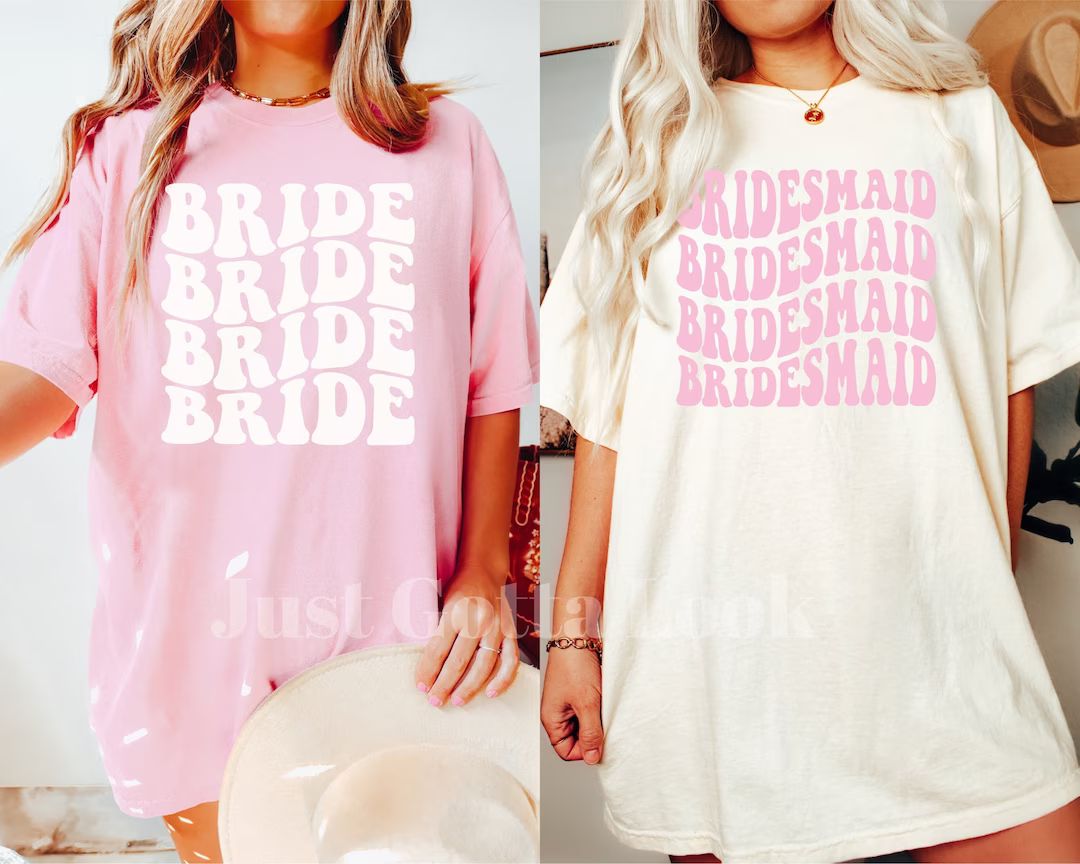 Custom Retro Bridal Party Shirt, Comfort Colors, Bachelorette Shirts, Bride Bridesmaids Shirt, Gr... | Etsy (US)