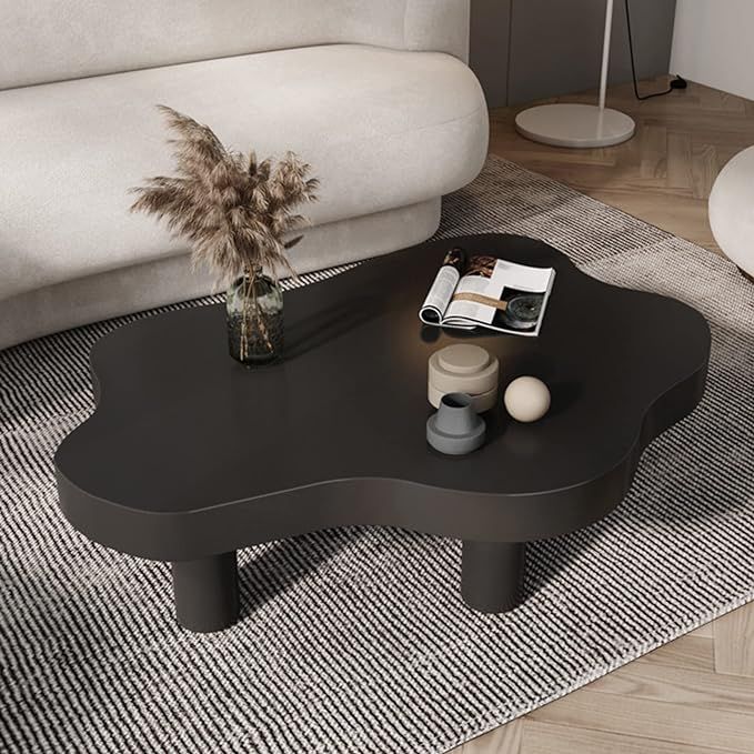 Cloud Shape Irregular Wood Coffee Table,Round Corner Thicken End Table,Cute Accent Modern Coffee ... | Amazon (US)