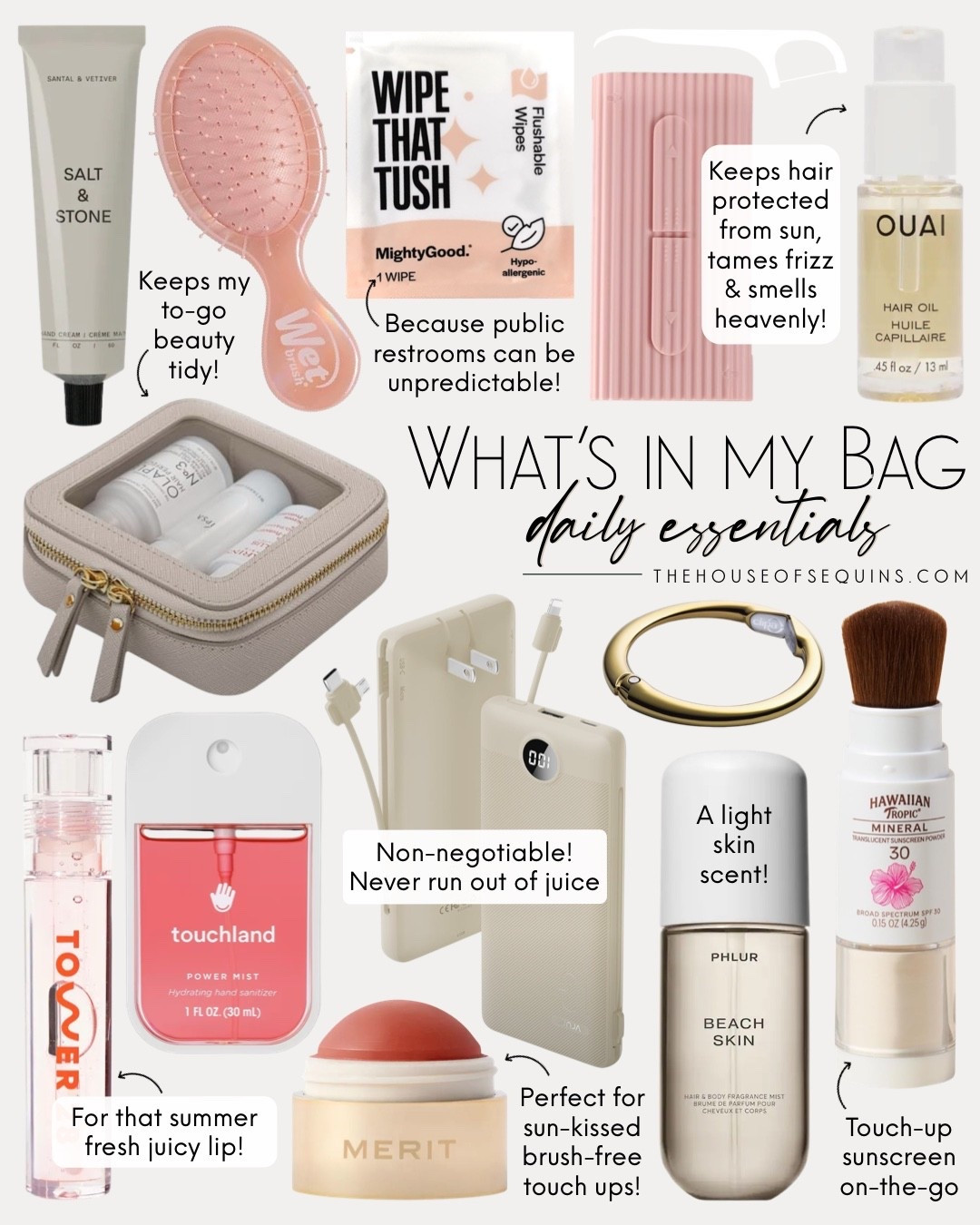 Shop what’s in my bag daily essentials — summer edition! Travel essentials, portable charger, beauty favorites, makeup mag, summer essentials

Comment SHOP below to receive a DM with the link to this post on my LTK ⬇ https://liketk.it/5hHXr #ltkfindsunder50 #ltktravel #ltkfindsunder100