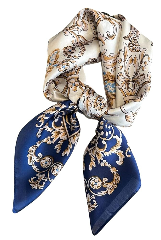 MINIDORA Satin Scarves for Women 27.5 × 27.5 inches Medium Square Elegant Silk Feeling Head Scar... | Amazon (US)