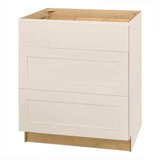 Avondale 30 in. W x 24 in. D x 34.5 in. H Ready to Assemble Plywood Shaker Drawer Base Kitchen Cabinet in Antique White | The Home Depot