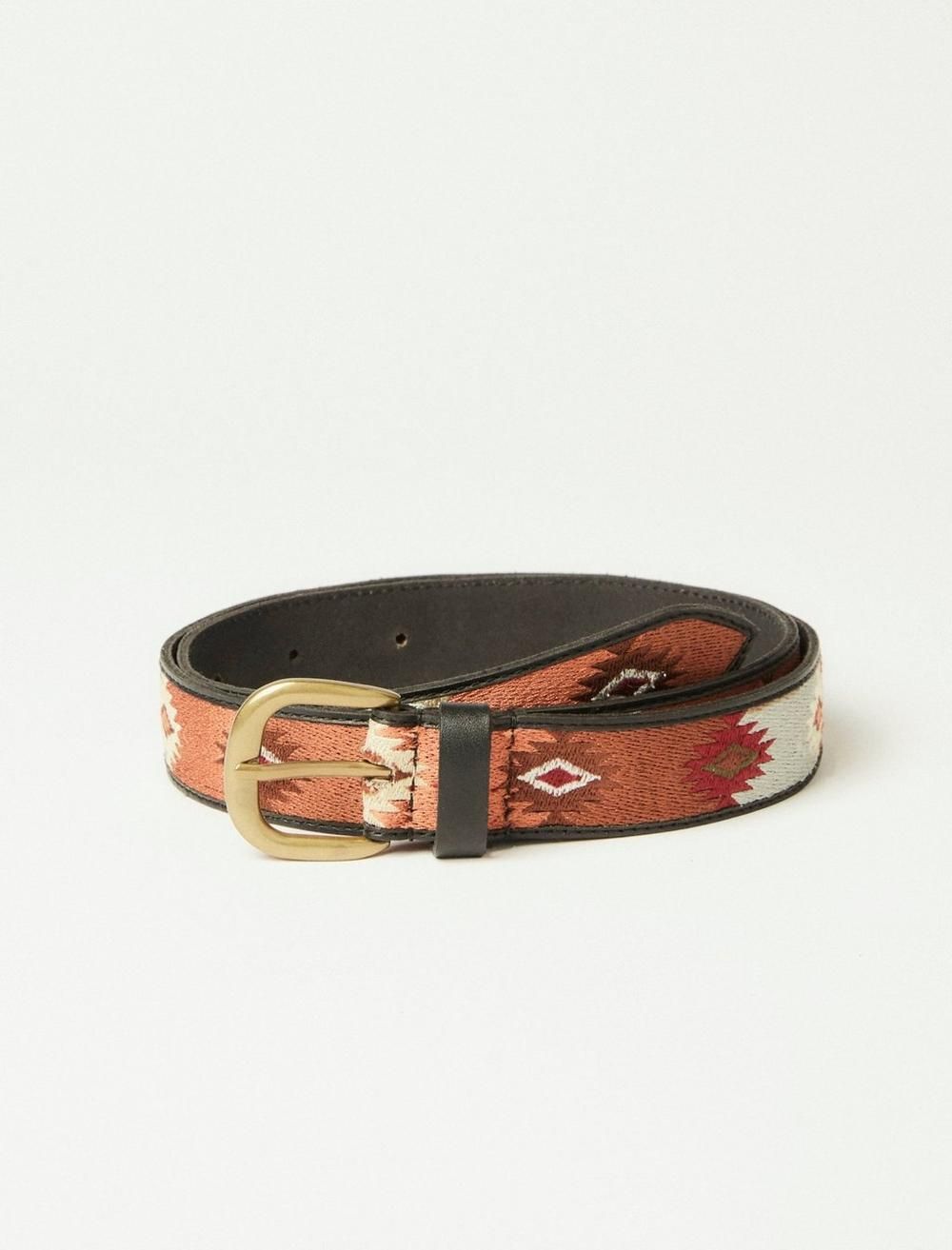 WESTERN EMBROIDERY LEATHER BELT | Lucky Brand