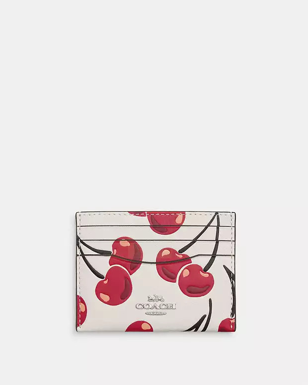 Slim Id Card Case With Cherry Print$39 | Coach Outlet US