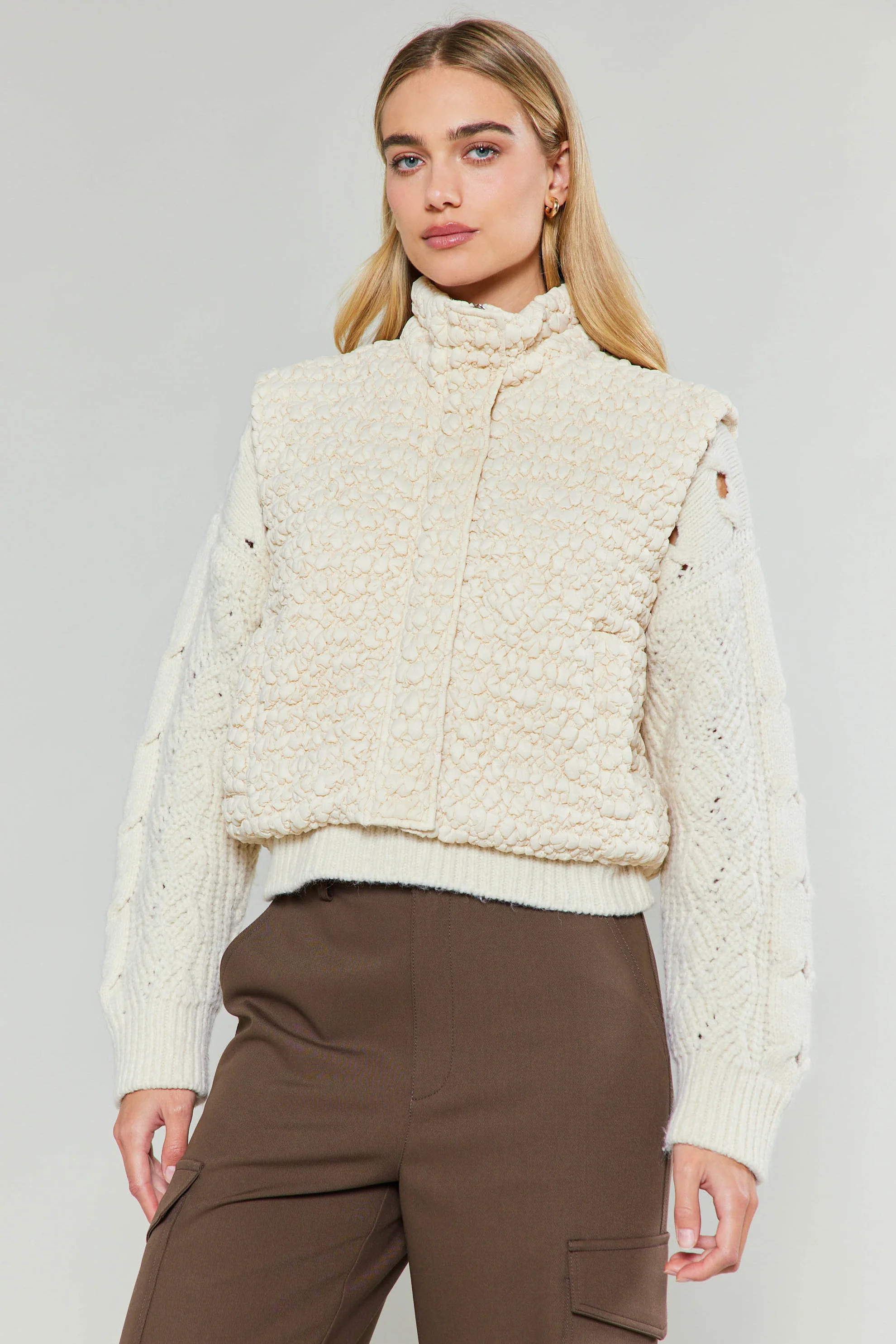 Quilted Cropped Vest | Current Air