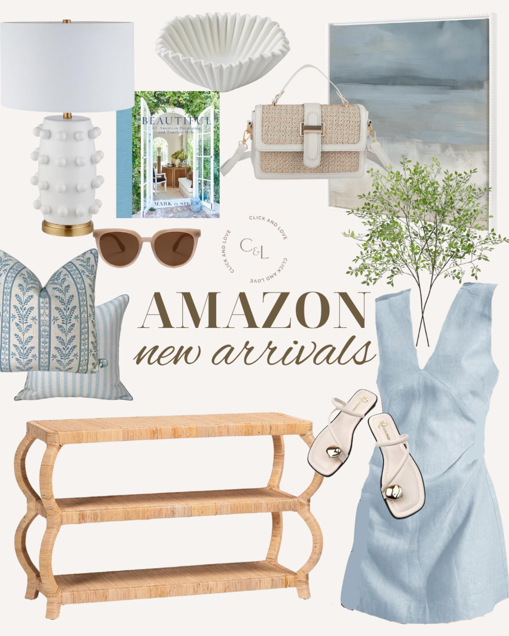 Amazon new arrivals! New home decor, furniture and fashion finds to peak your interest. This is such a light and airy coastal aesthetic to add some newness to your space!

Amazon, Amazon home, Amazon fashion, Amazon finds, Amazon must haves, dress, fashion finds, spring fashion, framed art, console table, accent table, woven table, sunglasses, date night style, spring dresses, decorative bowl, how to style a coffee table, bookcase decor, strappy sandals, flats, affordable fashion, budget friendly fashion, home finds, designer look for less, lamp, lighting, designer look for less, faux stems, coffee table book, grandmillennial throw pillows, pillow cover, handbag, spring bag, purse, marble bowl,  budget friendly home decor, #amazon #amazonhome

#LTKFindsUnder100 #LTKHome #LTKStyleTip