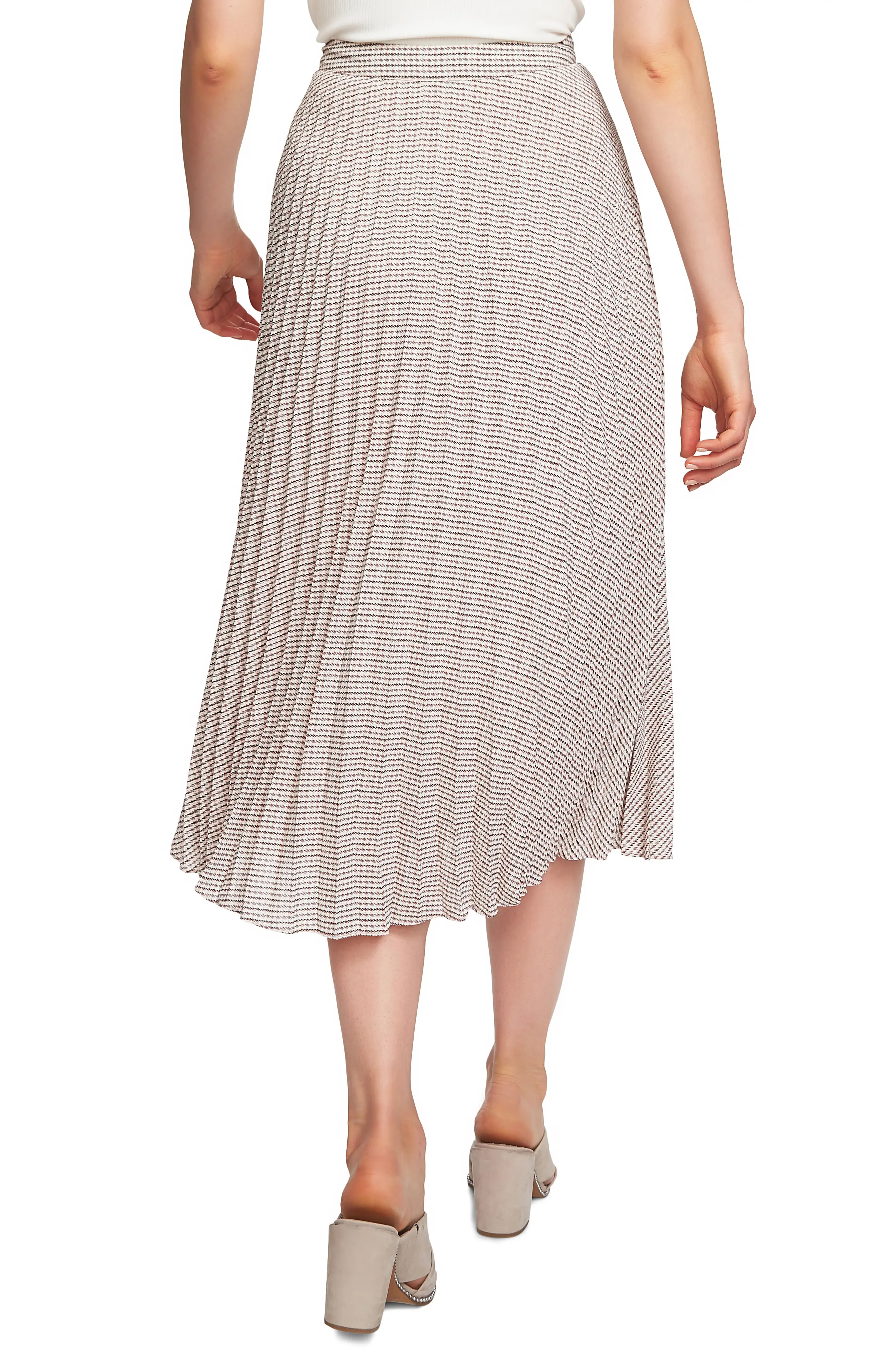Fine Puppytooth Pleated Midi Skirt | Nordstrom