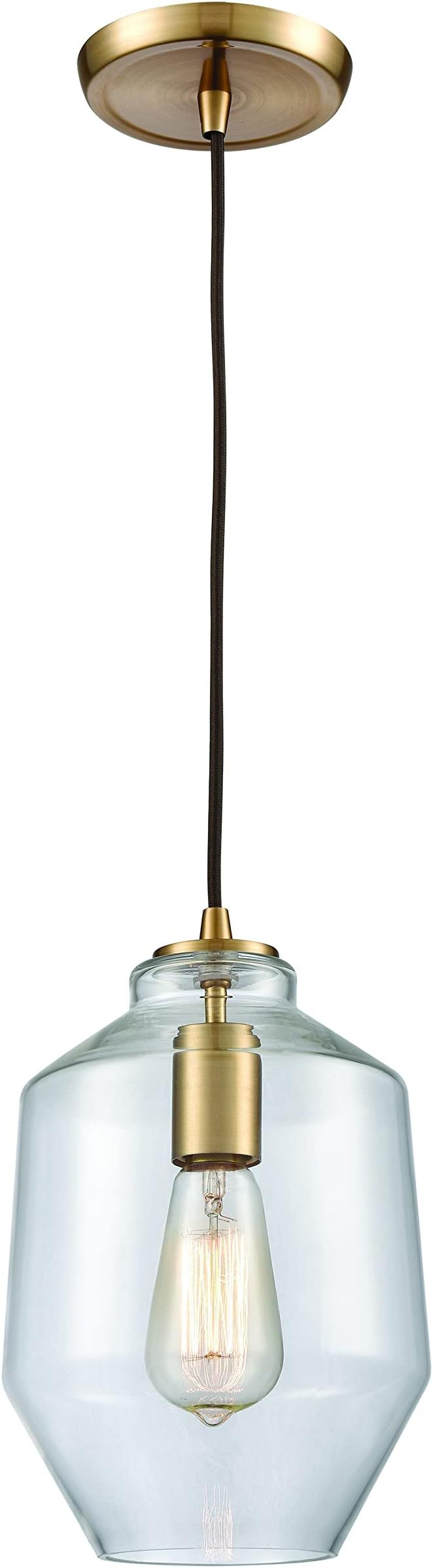ELK Lighting Barrel 1 Pendant Satin Brass | Amazon (US)