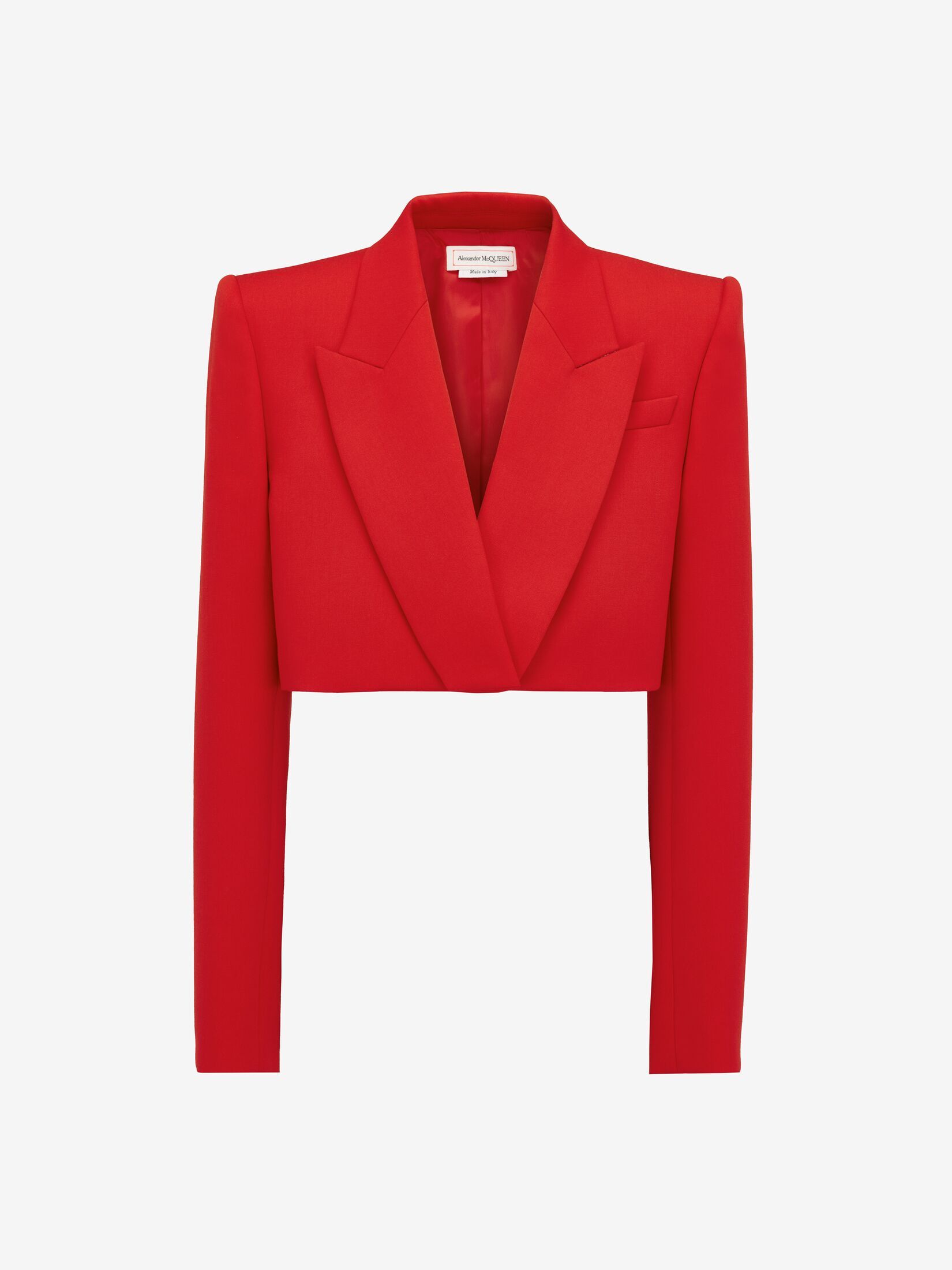 Women's Cropped Tuxedo Jacket in Lust Red | Alexander McQueen
