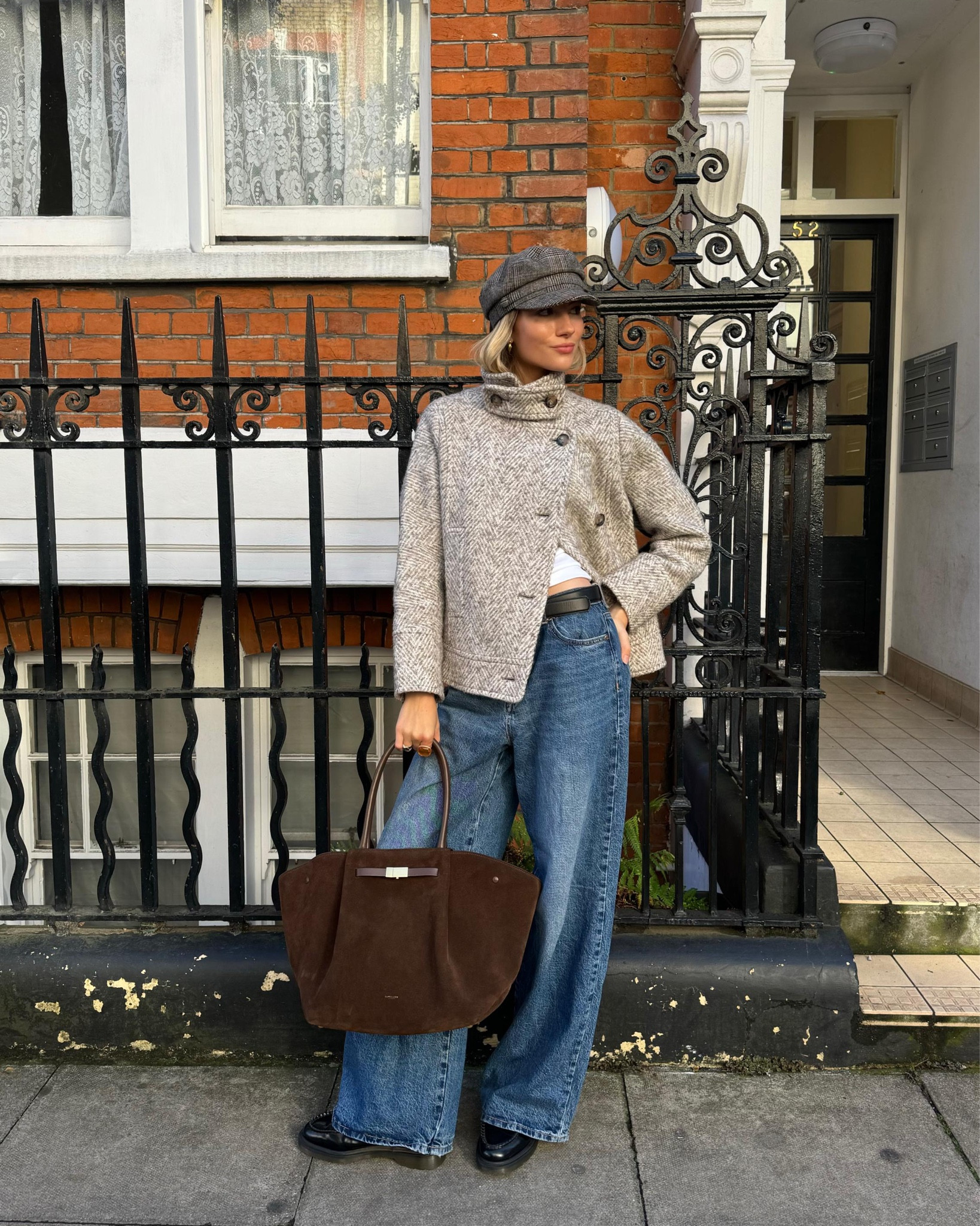 Living in this jacket all winter ☁️

High neck jacket, wool jacket, baker boy hat, Demellier bag, suede bag, autumn outfit, winter outfit

#LTKwinter #LTKautumn #LTKuk