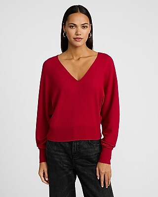 Airy Soft V-Neck Dolman Sleeve Sweater | Express