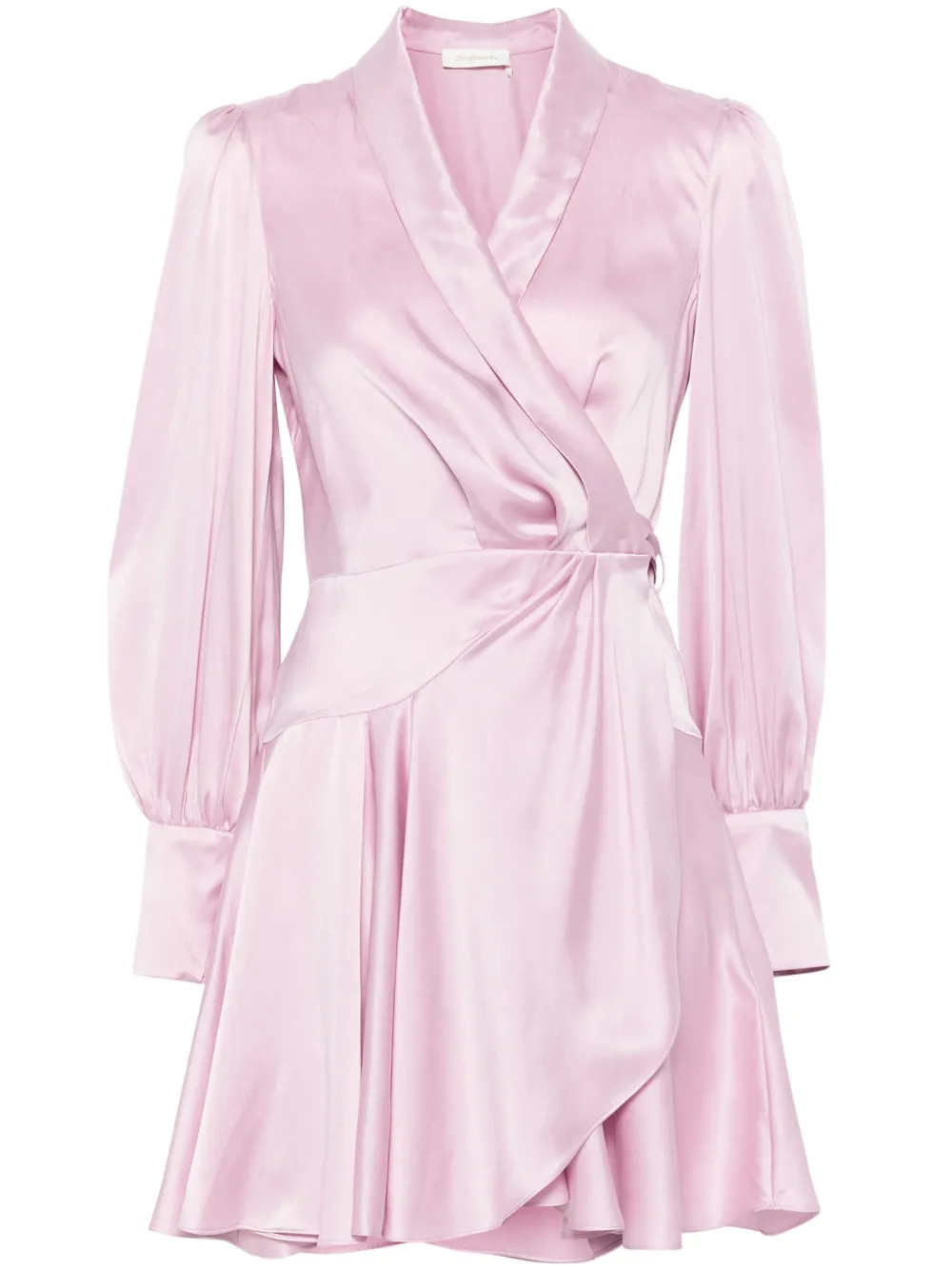 ZIMMERMANN Silk Wrap Mini Dress | Pink | FARFETCH | Farfetch Global