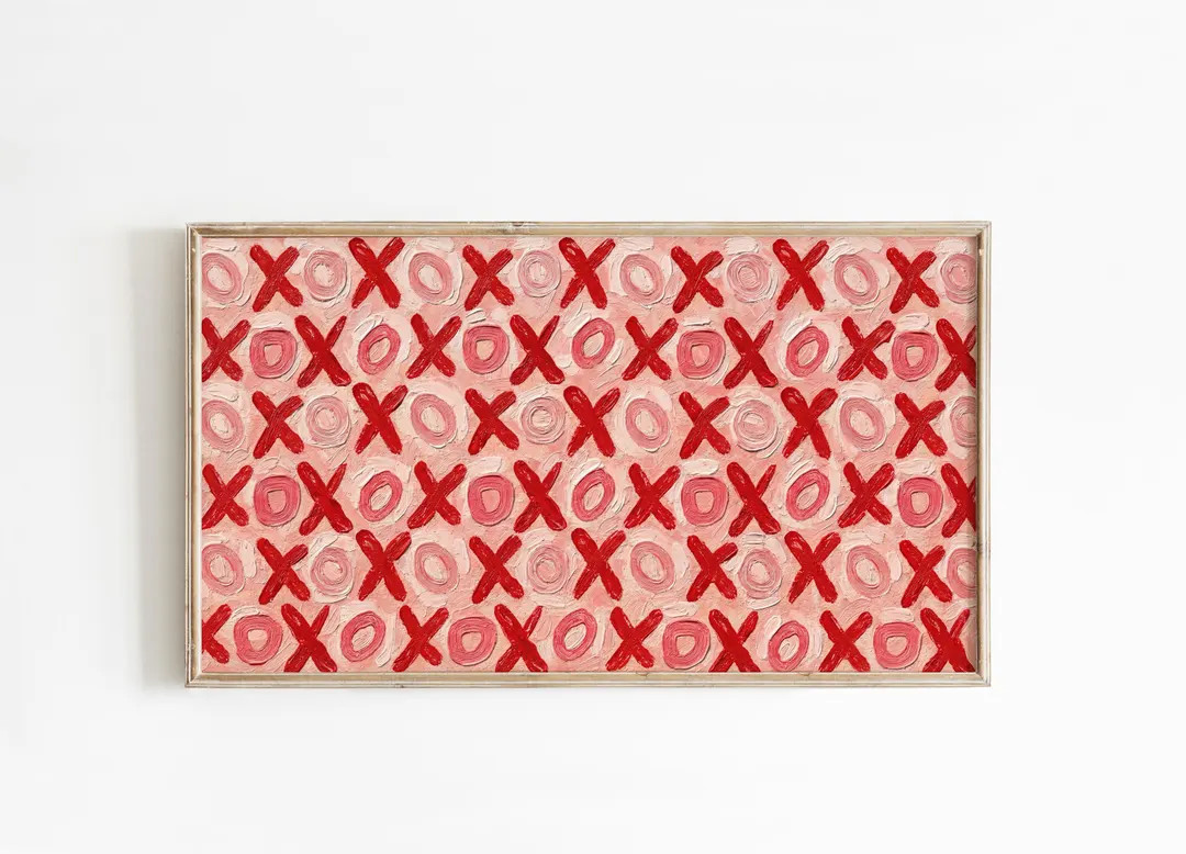 XOXO Frame TV Art, Pink Valentines Decor - Etsy | Etsy (US)