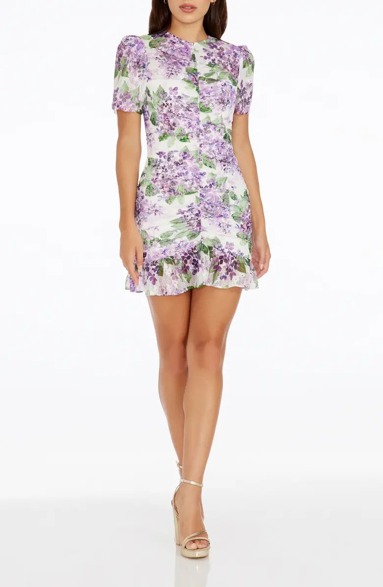 Dress the Population Chandler Floral Center Ruched Minidress | Nordstrom | Nordstrom