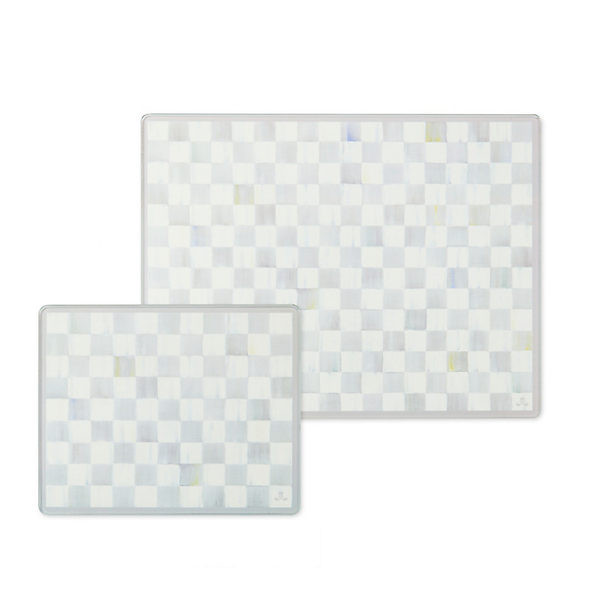 MacKenzie-Childs Sterling Check Glass Cutting Board | MacKenzie-Childs
